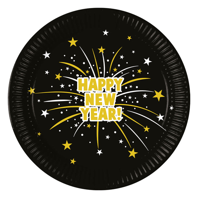 Minuit Happy New Years Flares Fsc Assiettes en papier Next Generation Grandes 23Cm 8St