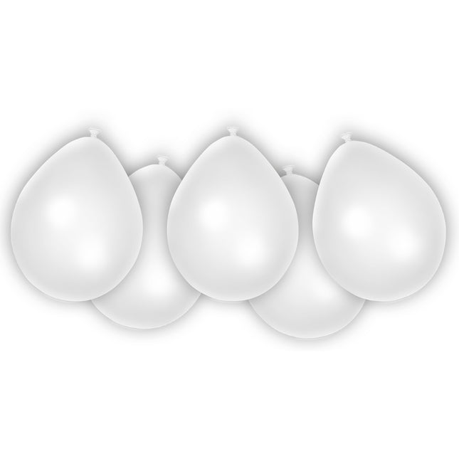 Party Essentials Fsc Metallic Pastel Balloons White 8St
