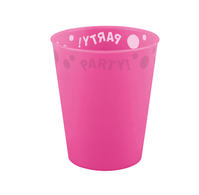 Party Reusable Fluorescent Products Party Reusable Semi Transparent Cup 250Ml Fluo Fucshia 1St