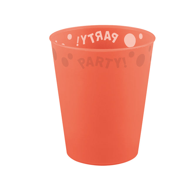 Party Reusable Fluorescent Products Party Reusable Semi Transparent Cup 250Ml Fluo Orange 1Stand