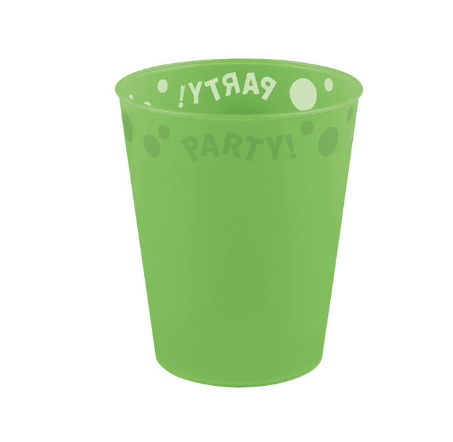Party Reusable Fluorescent Products Party Reusable Semi Transparent Cup 250Ml Fluo Green 1St