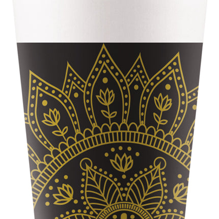Tasse d'or noir Mandala 200ml 8pcs