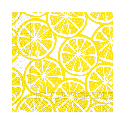 Serviettes jaunes Citron 25cm 20pcs