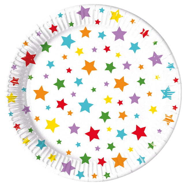 Assiettes étoiles colorées 23cm 8pcs