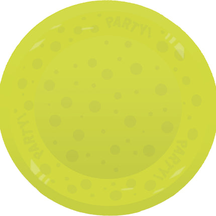 Assiette de fête jaune fluo 21cm
