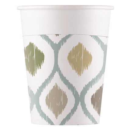 Gold White Cup Boho 200ml 8pcs