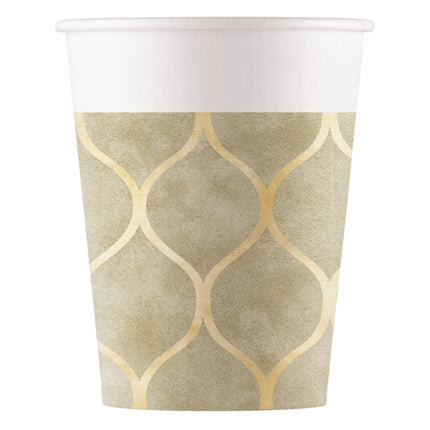 Tasse blanche dorée 200ml 8pcs