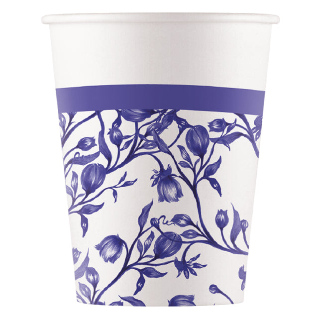 Everyday Designs Gobelets en papier Fsc en porcelaine bleue 200Ml (Wm) 8St