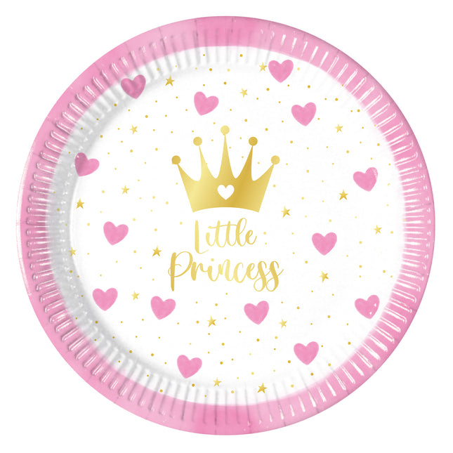 Assiettes en forme de coeur Petite Princesse 20cm 8pcs