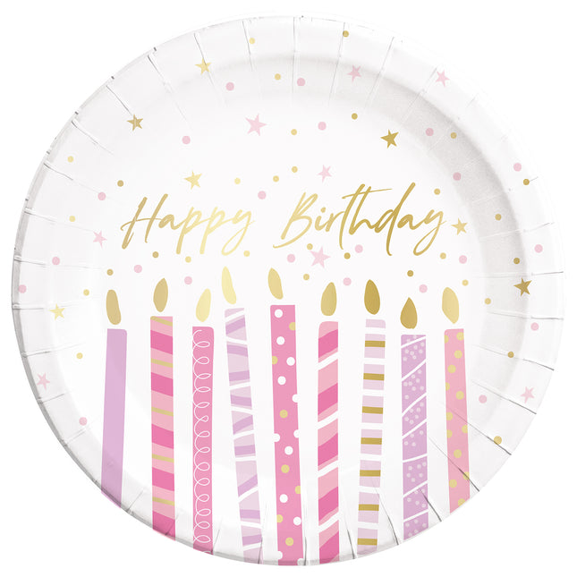 Bougies d'anniversaire Assiettes en papier Fsc Next Generation Grandes 23Cm (moule profond) 8St