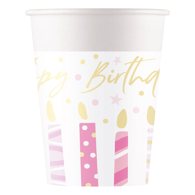 Bougies d'anniversaire Gobelets en papier Fsc 200Ml (Wm) 8pcs