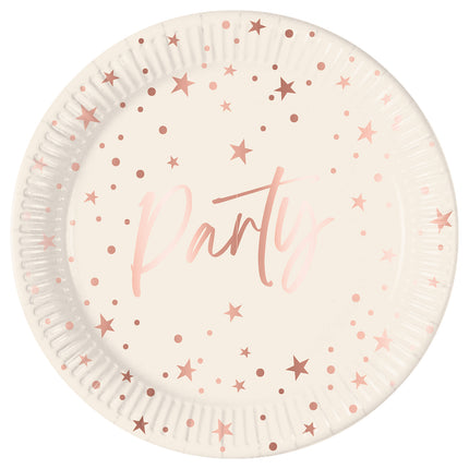 Rose Gold Party Fsc Paper Plates Next Generation Large 23Cm 8St