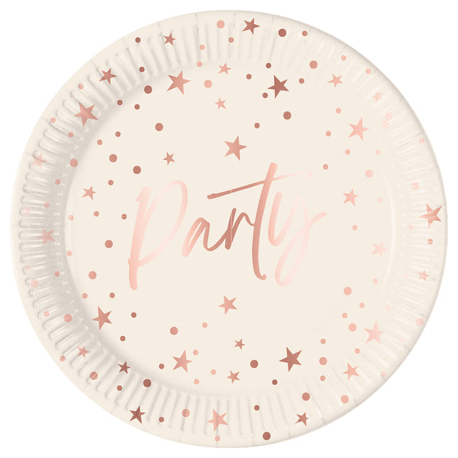 Rose Gold Party Fsc Paper Plates Next Generation Large 23Cm 8St