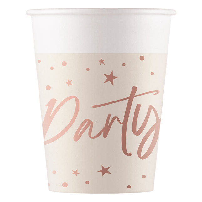Party Cups Rose Gold 200ml 8pcs