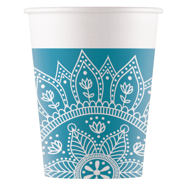 Tasse Turquoise Mandala 200ml 8pcs