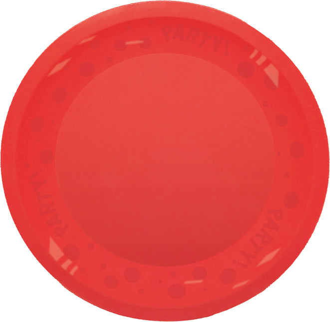 Assiette de fête réutilisable Couleurs vives 21Cm Rouge vif 1St