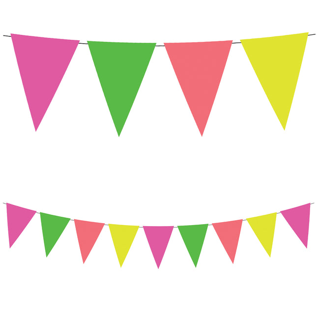 Guirlandes en papier fluorescent Guirlandes triangulaires en papier Fsc en couleurs fluo 1St