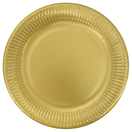 Assiettes en métal doré 23cm 8pcs