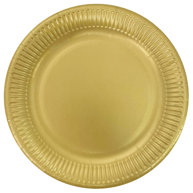 Assiettes en métal doré 23cm 8pcs