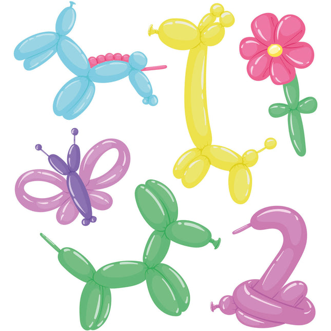 Ballons à modeler colorés Formes 25pcs