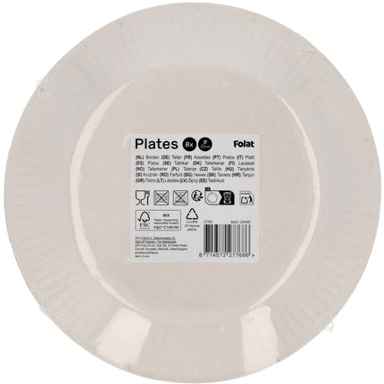 Assiettes colorées 23cm 8pcs