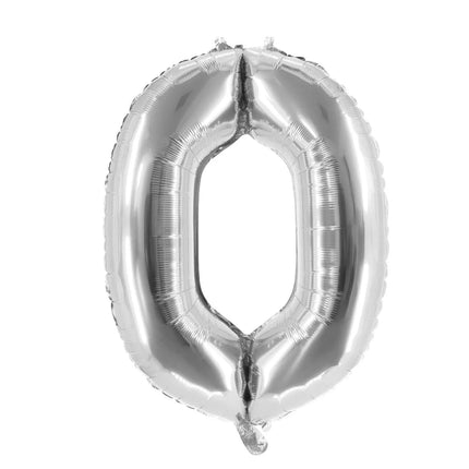 Ballon « 0 ans » argenté, vierge, 85 cm