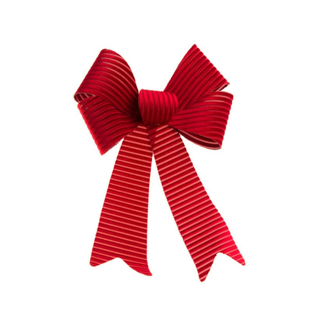 Bow rouge rayé 39cm