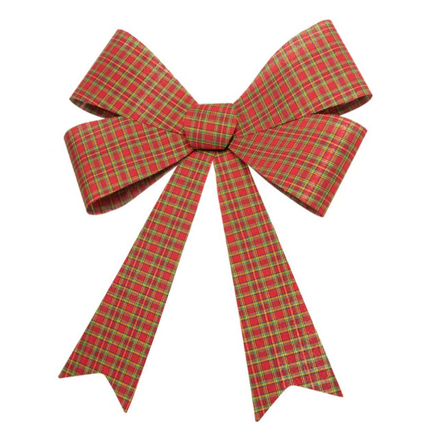 Nœud papillon écossais géant rouge/vert/doré 71cm x 86cm