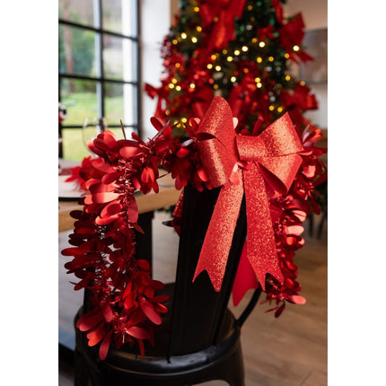 Noeud rouge pailleté 39cm