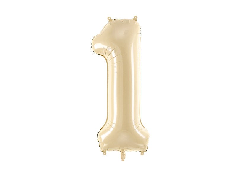 1 Jaar Cijfer Ballon Beige Leeg 72cm van Partydeco koop je bij Partywinkel