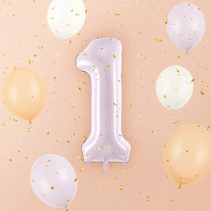 1 Jaar Cijfer Ballon Paars Leeg 72cm van Partydeco koop je bij Partywinkel