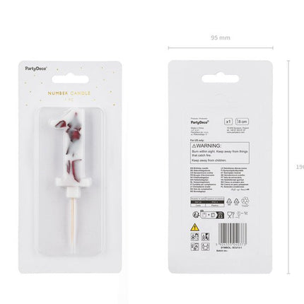 1 Jaar Kaars Bloemblaadjes 8cm van Partydeco koop je bij Partywinkel