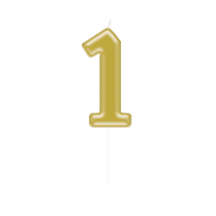 1 Jaar Kaars Goud 10,5cm van Paper Dreams koop je bij Partywinkel