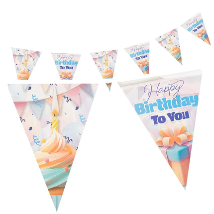 Guirlande « Joyeux anniversaire » Pastel 4 m