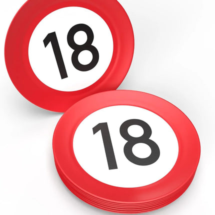 Panneaux de signalisation « 18 ans » - 23 cm - 8 pièces