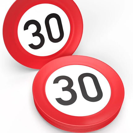30 ans de panneaux de signalisation, 23 cm, lot de 8