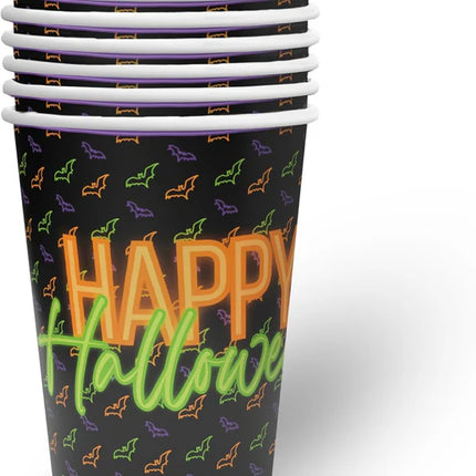 Gobelets Halloween Neon 250 ml, lot de 8