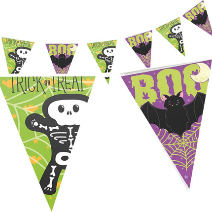 Guirlande d'Halloween violette et verte « Trick or Treat » 4 m