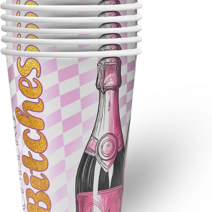 Verres pour enterrement de vie de célibataire, roses, 250 ml, lot de 8