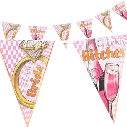 Guirlande rose pour enterrement de vie de jeune fille, 4 m