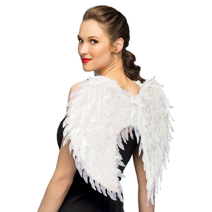 Ailes d'ange Glam blanches (55 x 50 cm)