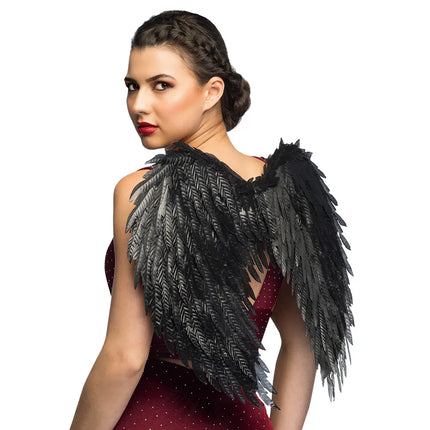 Ailes d'ange Glam noires (55 x 50 cm)