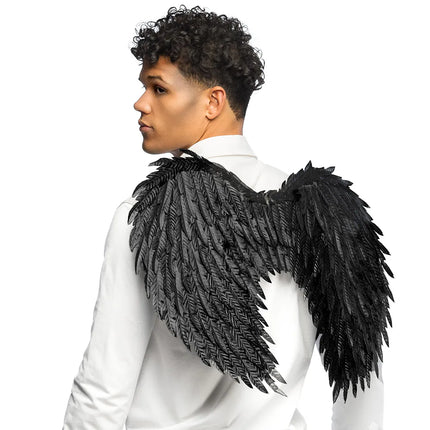 Ailes d'ange Glam noires (55 x 50 cm)