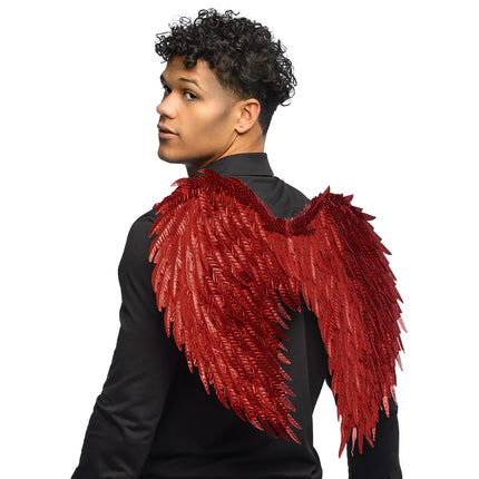 Ailes d'ange Glam rouges (55 x 50 cm)
