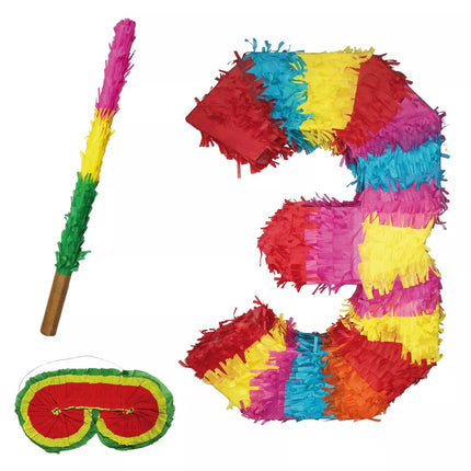 Ensemble piñata « Chiffre 3 », 3 pièces, 45 cm