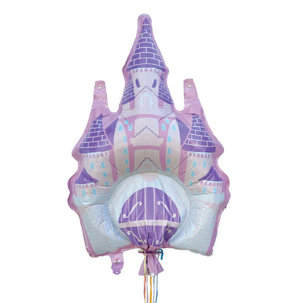Château gonflable rose et violet en forme de piñata, 1 m