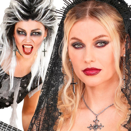 BOUCLES D'OREILLES CROIX NOIRES