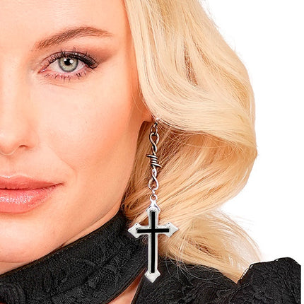 BOUCLES D'OREILLES CROIX NOIRES