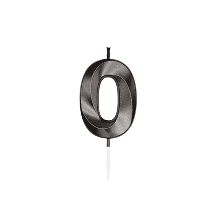 Bougie « 0 ans » noire métallisée, 6 cm