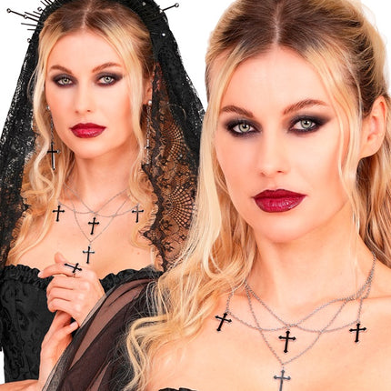 COLLIER AVEC CROIX NOIR